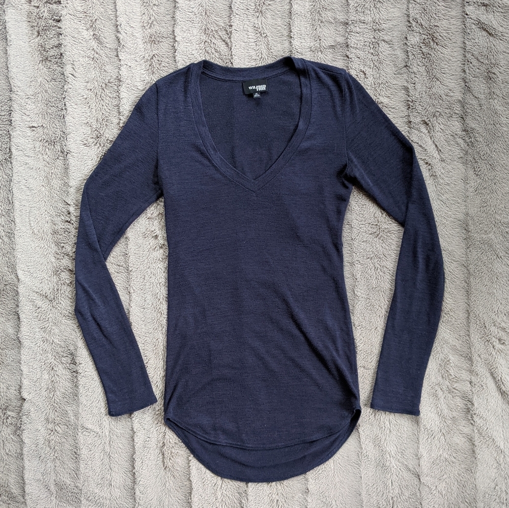 XS Navy Wilfred Free V Neck with Slit Back
